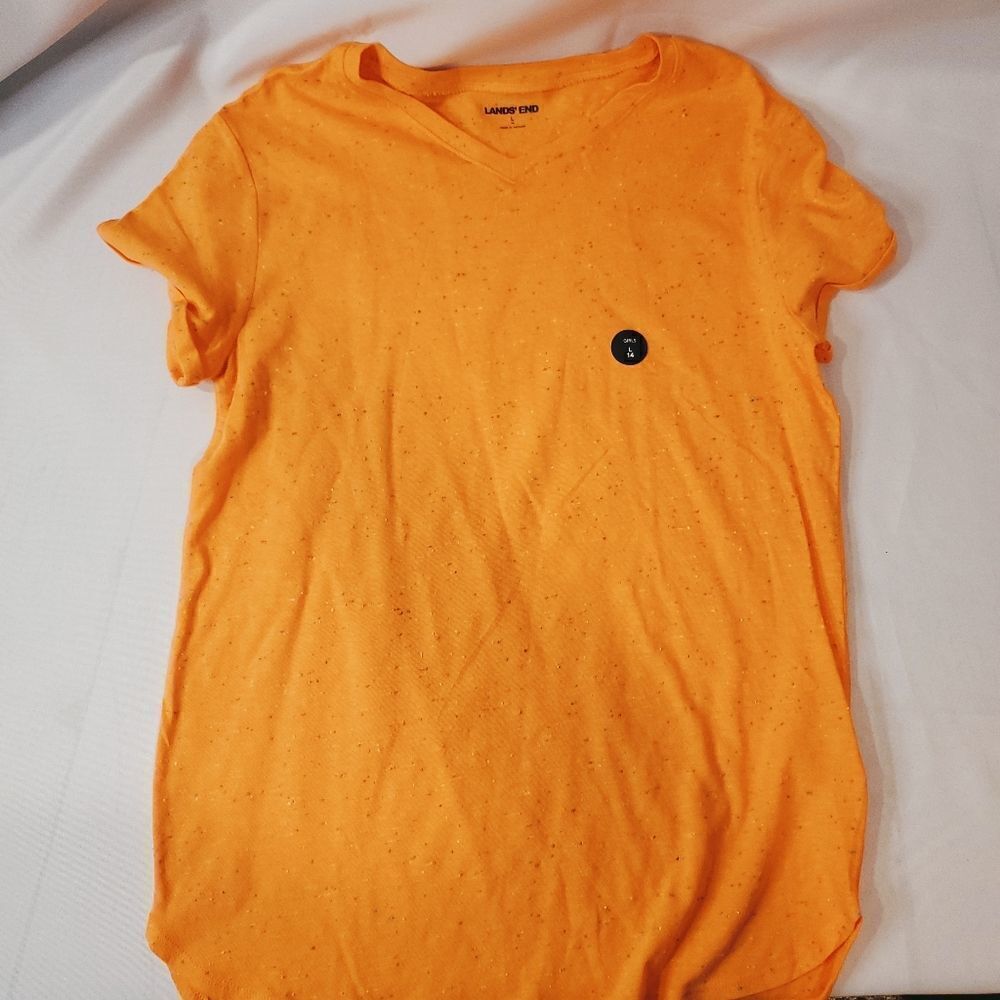 Lands' End Orange Tee Big Girls Size 14